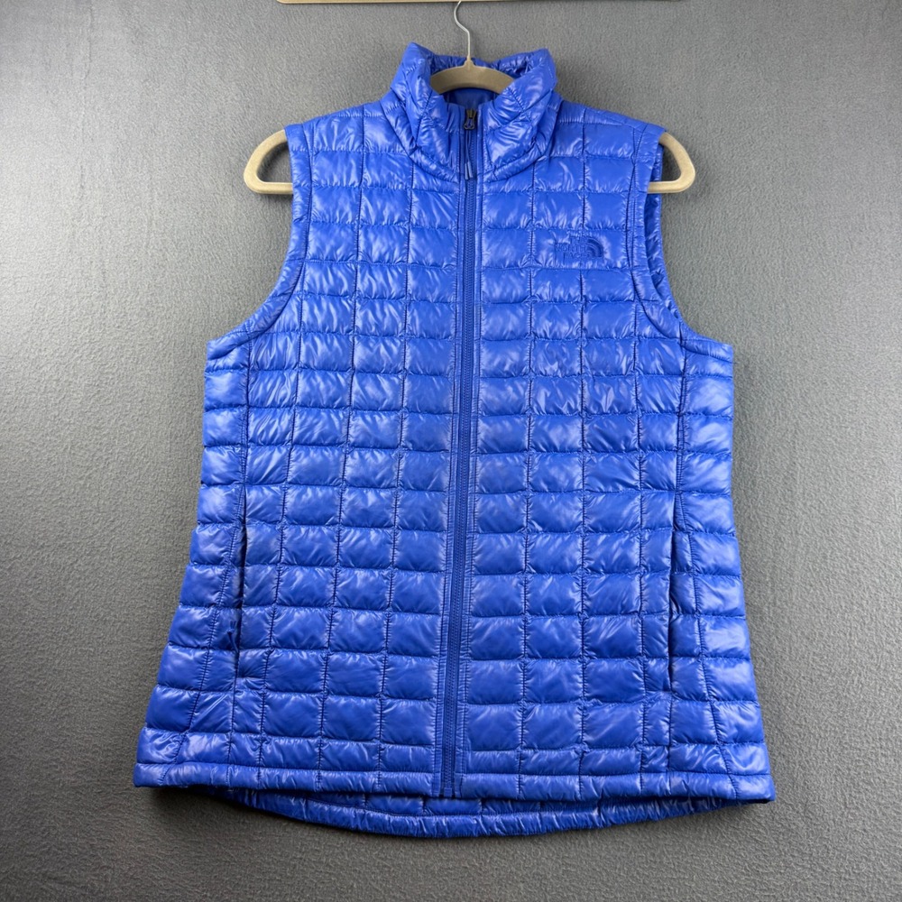 The North Face Thermoball Vest Women's M Blue Eco Puffer Quilted Full Zip Gorp